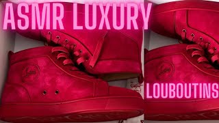 Christian Louboutin - Luxury ASMR - Men's Sneakers Louis Orlato Flat Veau Velours in Red