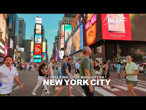 New York Manhattan Summer Walk, Times Square, Broadway, Union Square, 6th Avenue and Upper West Side