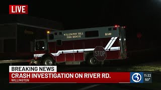 Crash investigation on River Road in Willington