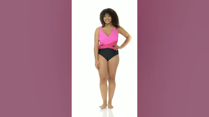 Sporti Plus Size Marina Criss Cross Tummy Control One Piece Swimsuit | SwimOutlet.com
