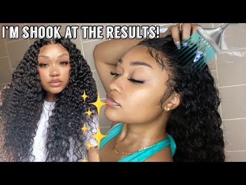 MUST HAVE Curly hair+ BEST WATERPROOF glue| I'm SHOOK!!| Unice Hair| Betterthemelt lace adhesive
