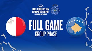Malta v Kosovo | Full Basketball Game | FIBA U16 European Championship 2022