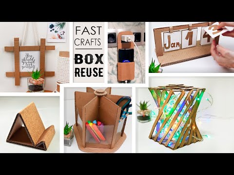 Видео: Top 7 DIY Cardboard Reuse Ideas For Home ❤  HOME DECORE Boxes Tutorial