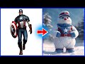 Superheroes but snowman  all characters marvel  dc