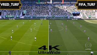 eFootball PES 2021 VirtuaRED V4.1 | Fifa Turf Addon | VRED_Turf VS Fifa Turf Graphic Comparison