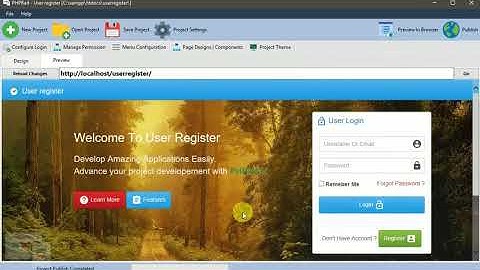 Creating New Project with PHPRad