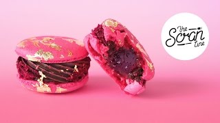 choc raspberry macarons the scran line