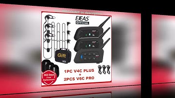 A must-have product! EJEAS V4C PLUS+2PCS V6C PRO 1200M Full Duplex Bluetooth Headset Football Conf