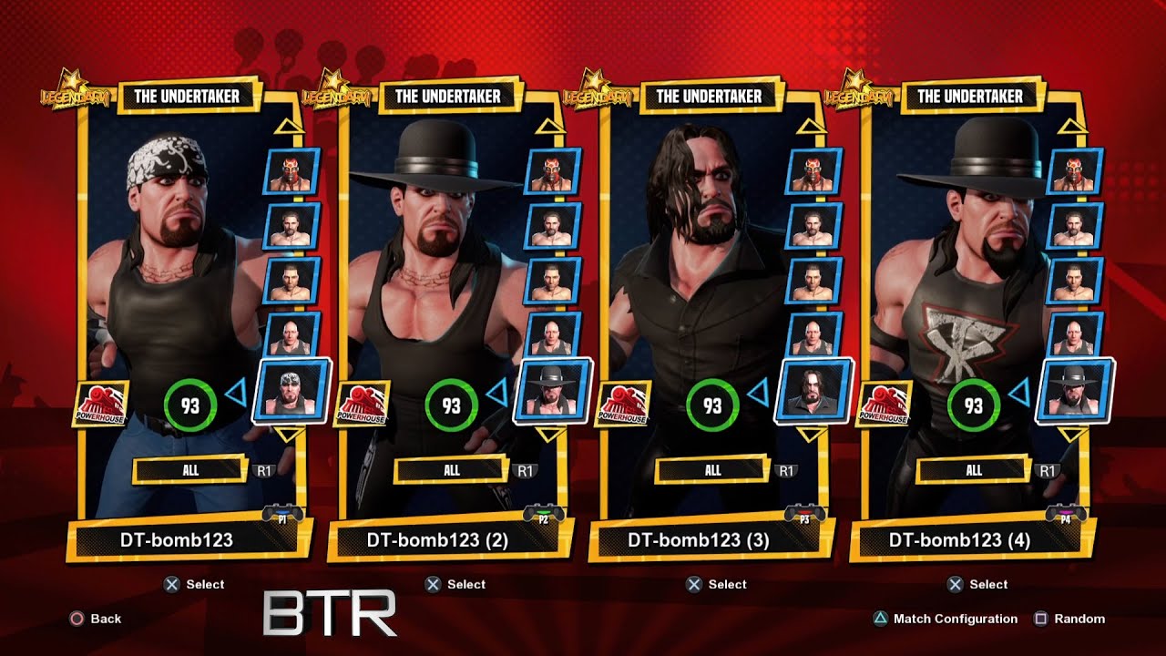 WWE 2K Battlegrounds Character Select Screen Including All DLC Roster