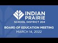 Board of Education Meeting: 03/14/2022