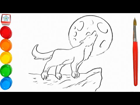 Video Vẽ con vật #226: Vẽ Con sói tru (sói hú) | How to draw... - youtube