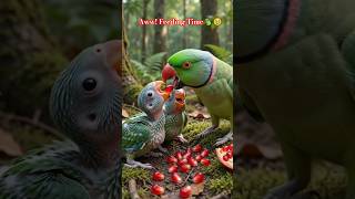 Parrot Feeding Its Babies ❤️ | The Sweetest Bird Family Moment Ever 🦜🥺 | #shorts #trending #explore