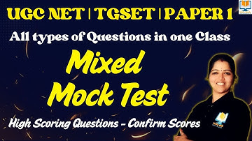 Paper 1 Mock Test-All Important Questions in One Class|MARATHON REVISION|UGC NET |TG SET Paper 1