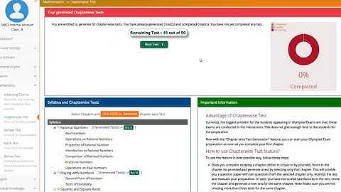 How to use Olympiad Helper Chapter-wise Tests