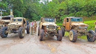 A Trilha mais temida do Brasil 90/120 Toyota Bandeirantes Jeep Willys Land Rover -Melhores momentos