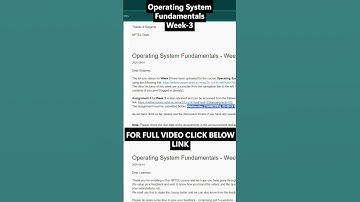 NPTEL Operating System Fundamentals Week 3 Assignment Answers NOC25‑CS141 IIT Kharagpur Jul–Dec 2025