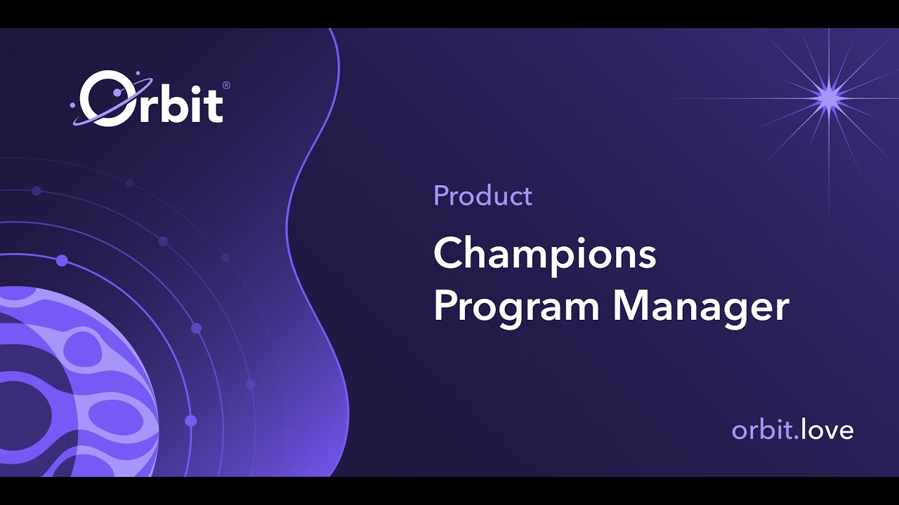 Orbit Champions Program Manager - YouTube