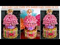 DIY CANDY CAKE TOWER WITH BARBIE CANDY DRESS ON TOP