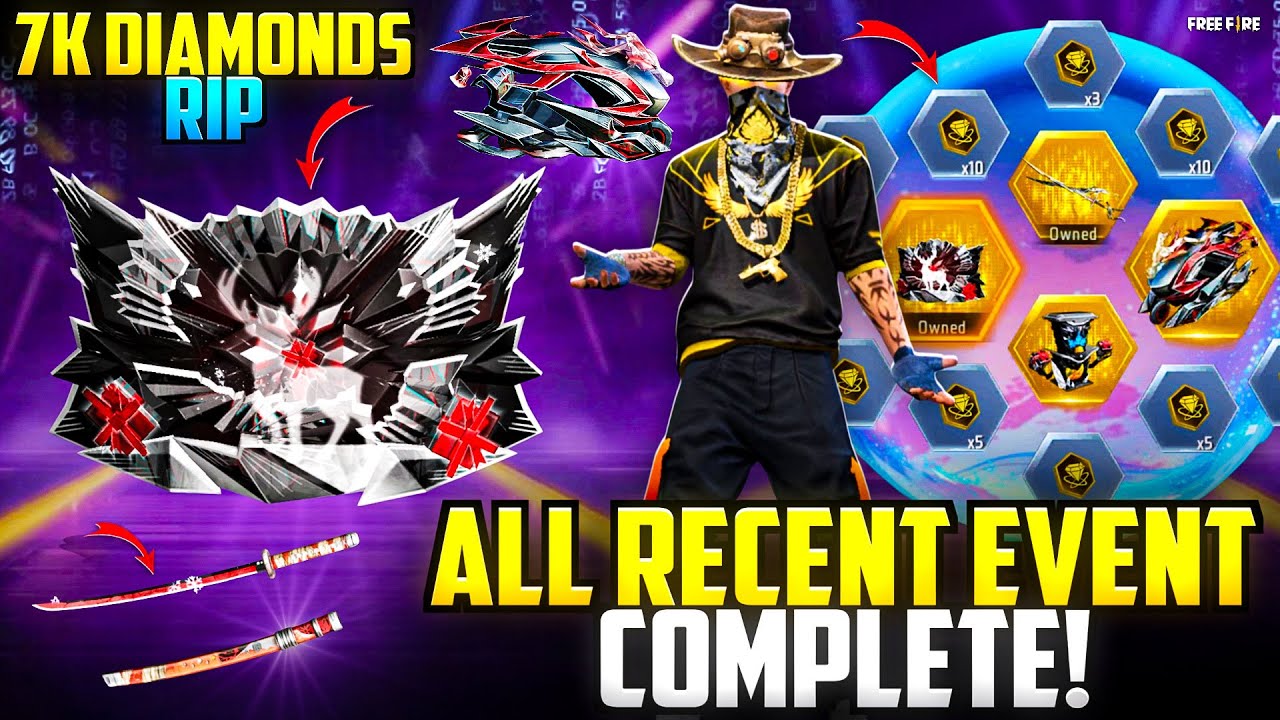 7,000 Diamonds GONE 😱 All Recent Free Fire Events Fully Completed! 💎