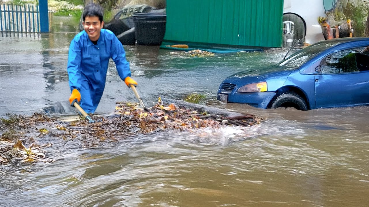 Extreme Drain Rescue Saves a Completely Flooded Road!