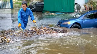 Extreme Drain Rescue Saves a Completely Flooded Road!