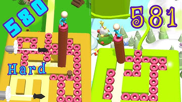 Stacky Dash level hard 580-581 very nice 👍 | Save the Alpaca #mobilegameroom #stackydash #gameplay