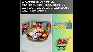Athlete Statistics Water Floating Smokeless Candles & Lotus Flowers Sensor Led TeaLight! - DHRmart