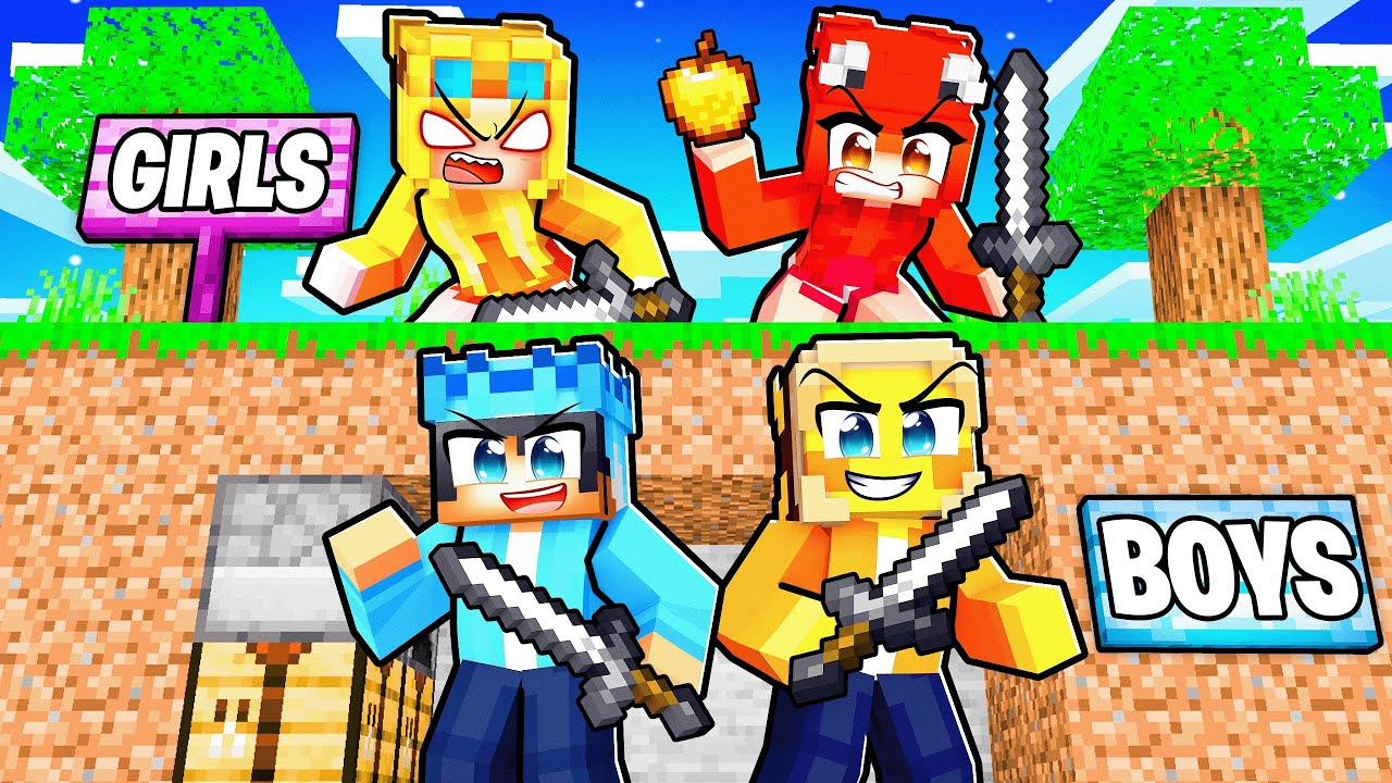 GIRL HUNTERS vs BOY SPEEDRUNNERS in Minecraft!