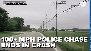 Dash cam shows 100  mph police chase that ended in a crash