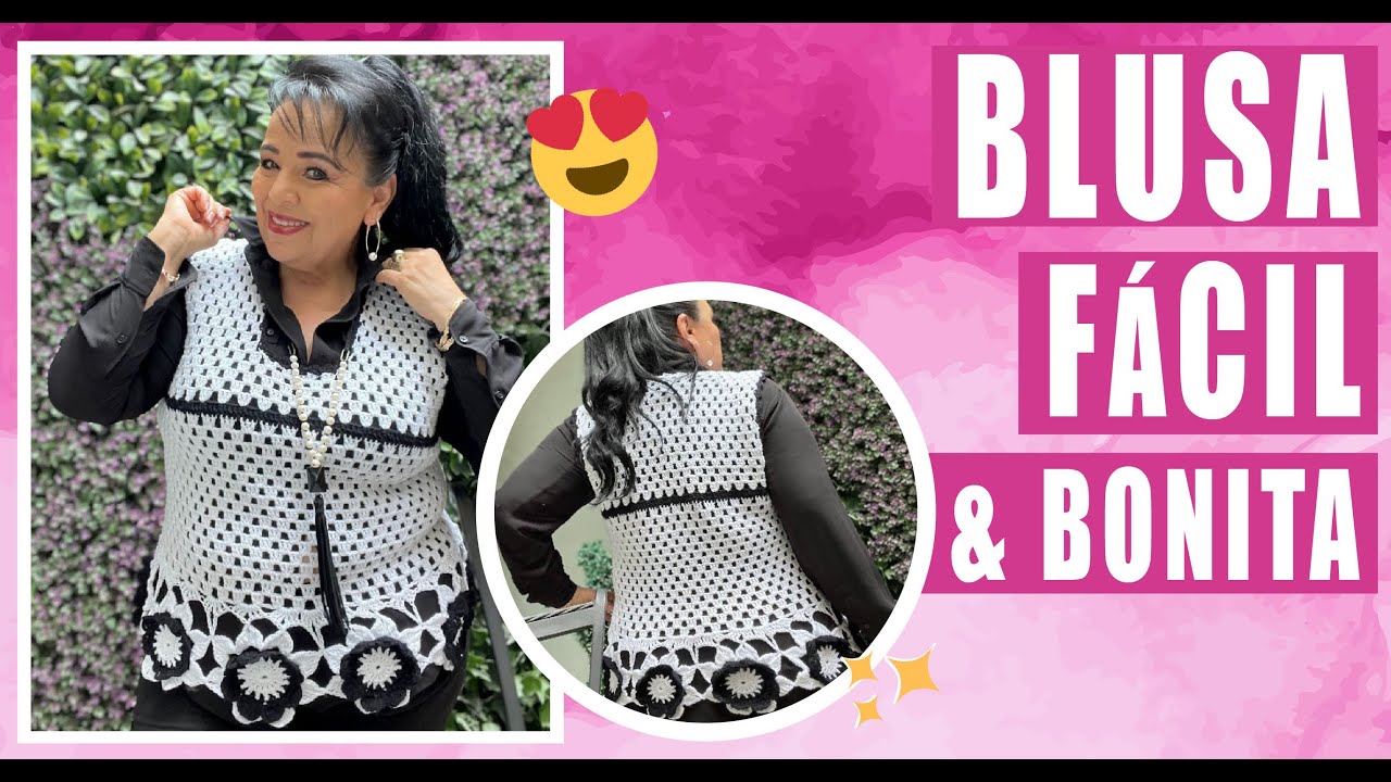 😍 FÁCIL Y BONITA / Blusa Tejida ✨ - Cómo tejer ​- Yo Tejo con LAURA CEPEDA