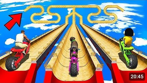 SHINCHAN AND FRANKLIN TRIED IMPOSSIBLE TRIPLE LOOP MEGA RAMP JUMP CHALLENGE BY CARS BIKES IN GTA 5