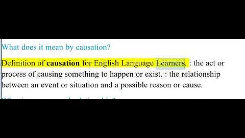 What does it mean by causation