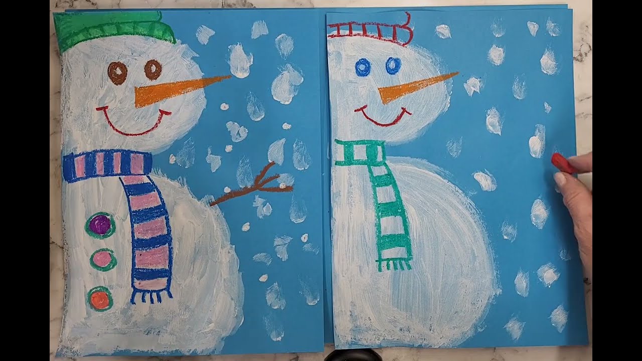 How to paint a peeking close-up snowman @artmakeslifemeri - YouTube