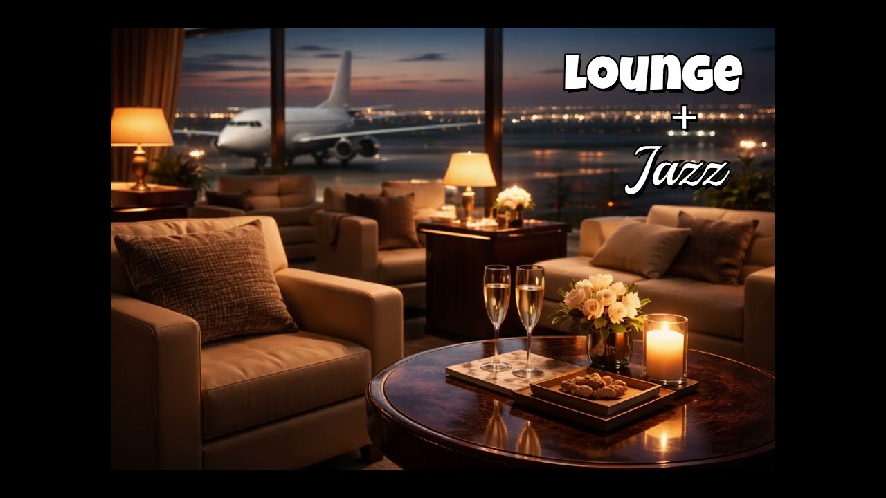 Airport Lounge Jazz | Calm Luxury Ambience Above the Terminal
