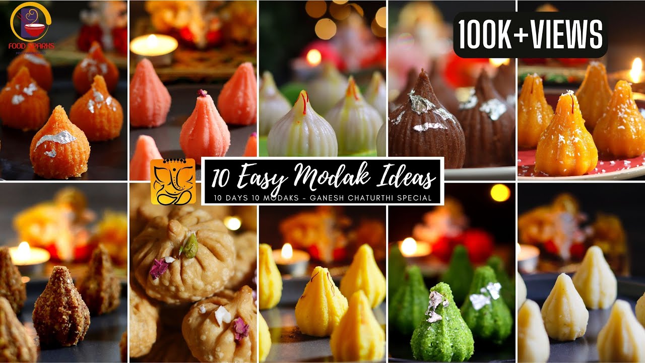 10 Easy & Unique Modak Recipes | Ganesh Chaturthi Special Modaks | 10 Days 10 Modaks | Food Sparks