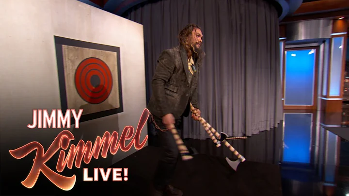 Jason Momoa Throws Axes with Jimmy Kimmel & Guille...