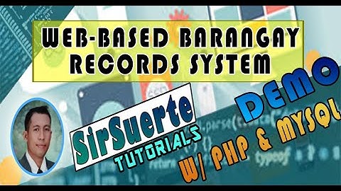 Web-Based Barangay Records System | PHP & MySQL | Bootstrap | HTML CSS | JavaScript |