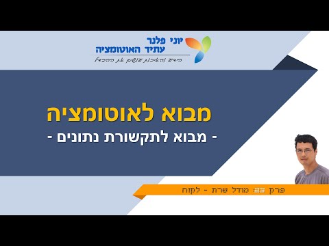מבוא לאוטומציה - פרק 23: מודל שרת - לקוח