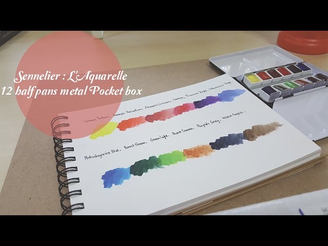 Sennelier L'Aquarelle Artists Watercolour 24 Half Pan Metal Box Set