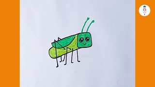 How to draw cute Grasshopper