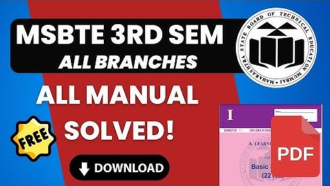 MSBTE 3e semester alle handleiding antwoorden pdf downloaden