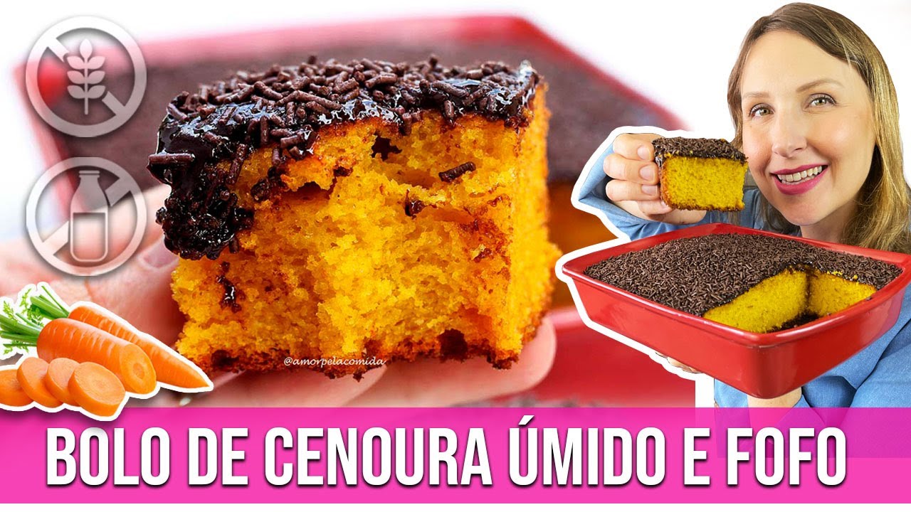 BOLO DE CENOURA MIDO E FOFO NO LIQUIDIFICADOR SEM TRIGO