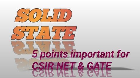 Crystallography || Solid State || 5 important points for CSIR NET  &  GATE||