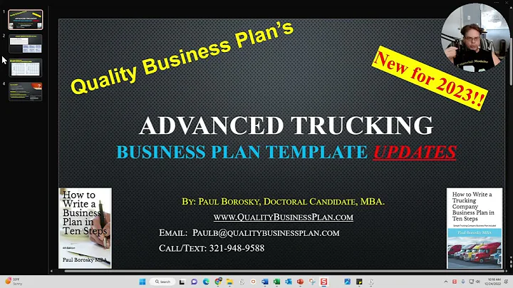 Updated – 2023 - ADVANCED TRUCK COMPANY Business Plan Template by Paul Borosky, MBA.