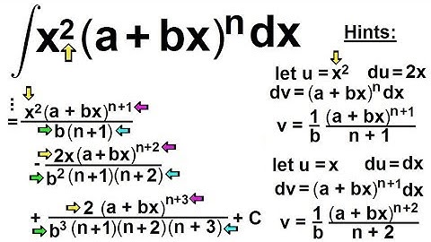Calculus 2: How Do You Integrate? (36 of 300) Find the Integral of ... [(x^2)(a+bx)^n]dx=?