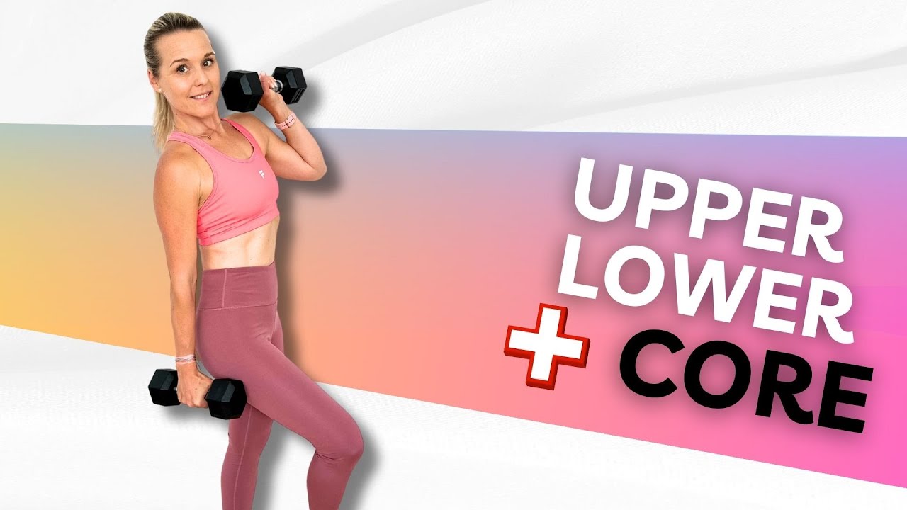 Perfect Upper - Lower Body Workout using Dumbbells + CORE - YouTube