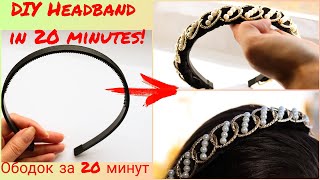 Diy Headband in Dolce and Gabbana style in 20 minutes with chain and pearls