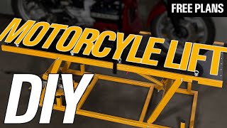 (Full length) DIY Motorcycle Workshop Lift Table Complete build / FREE PLANS included