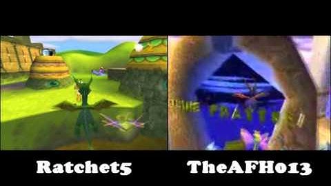 Spyro 2 Race to 40 Orbs & Defeat Ripto - Part 2 - Ratchet5 vs TheAFH013 (Chitched)