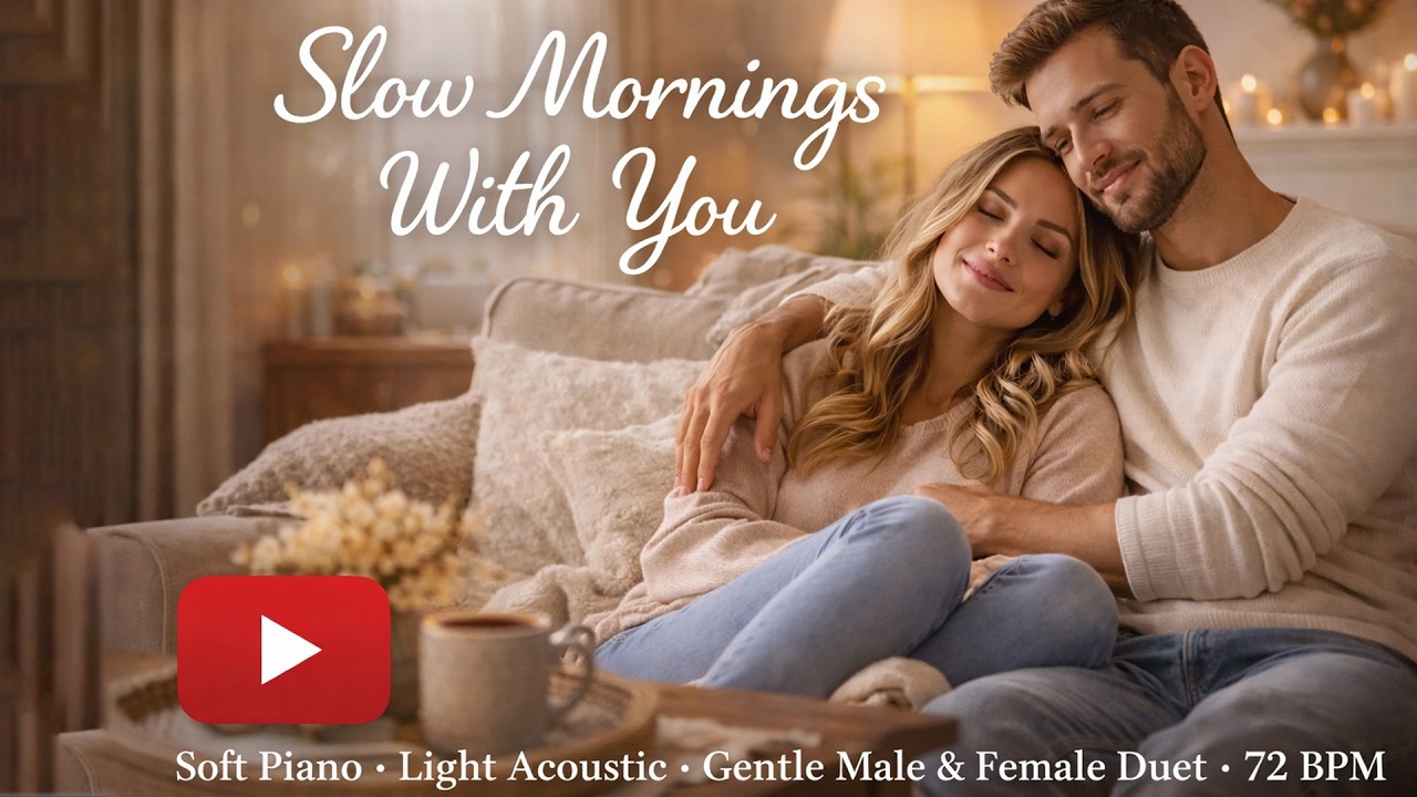 Slow Mornings With You 🌅 | Soft Piano & Acoustic Duet | Relaxing Love Song (72 BPM)